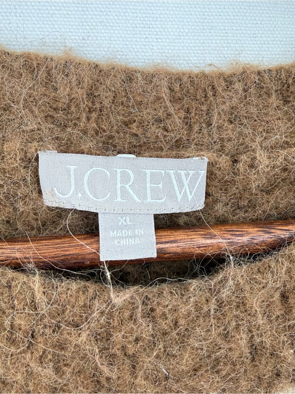 J.Crew Alpaca Wool Blend Fair Isle Sweater Women’s XL Brown Cream Boho Cozy - Picture 4 of 10